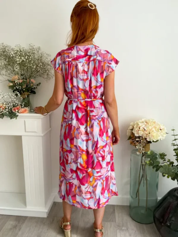 Robes, Jupes*Justine Boutique Mona robe imprimé fuchsia