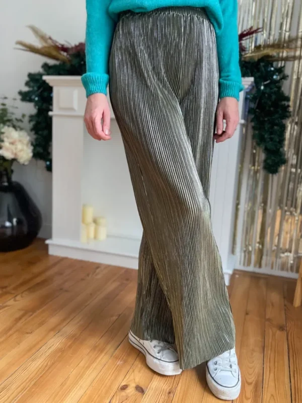 Pantalons, Jeans*Justine Boutique Muvi pantalon plissé brillant