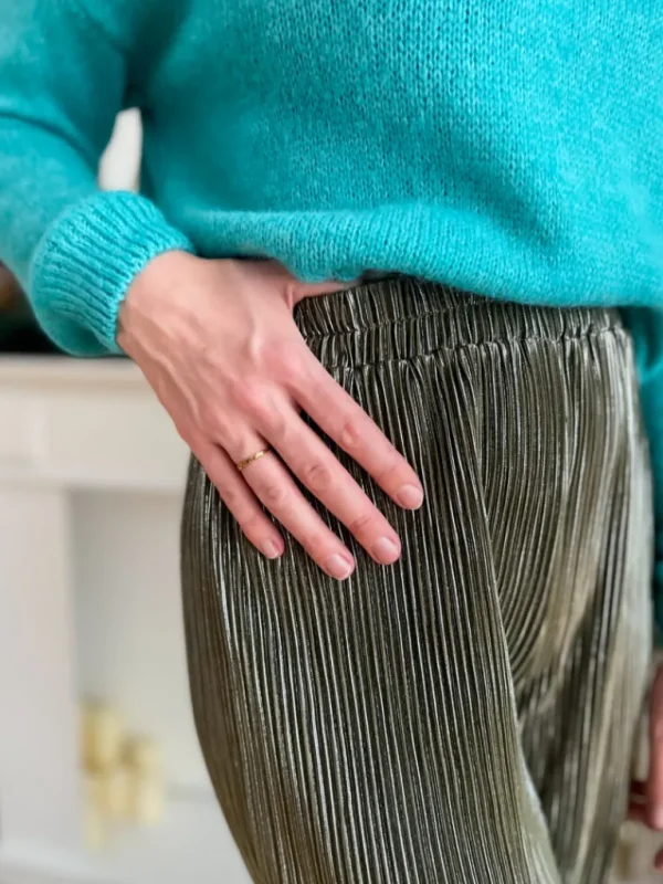 Pantalons, Jeans*Justine Boutique Muvi pantalon plissé brillant