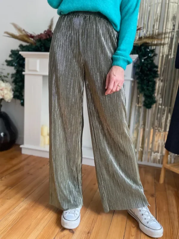 Pantalons, Jeans*Justine Boutique Muvi pantalon plissé brillant