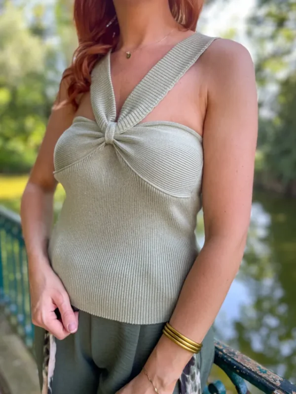 Tops, Blouses*Justine Boutique Noeud top vert scintillant