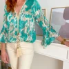 Tops, Blouses*Justine Boutique Nora blouse collier turquoise