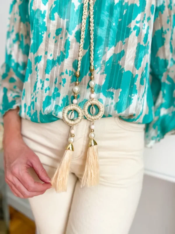 Tops, Blouses*Justine Boutique Nora blouse collier turquoise