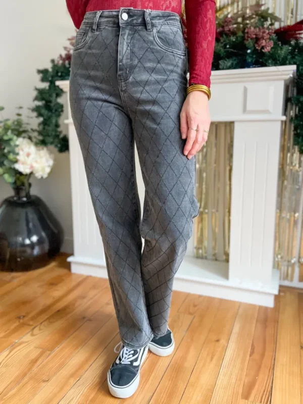 Pantalons, Jeans*Justine Boutique Owen jean gris à strass