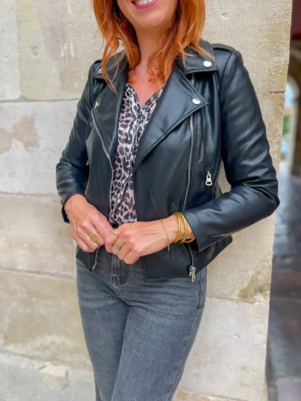 Vestes, Manteaux*Justine Boutique Pablo perfecto simili noir