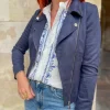 Pulls, Gilets | Vestes, Manteaux*Justine Boutique Perfecto daim marine