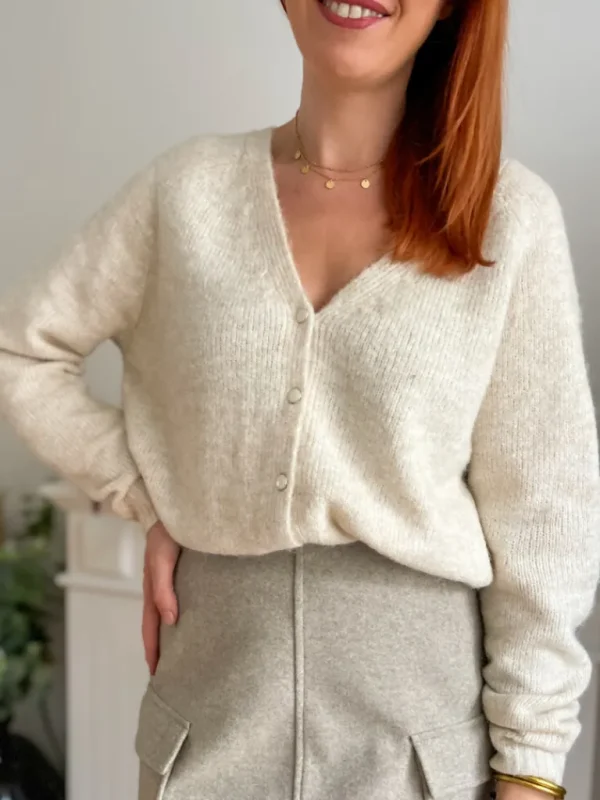 Pulls, Gilets*Justine Boutique Pia gilet réversible écru
