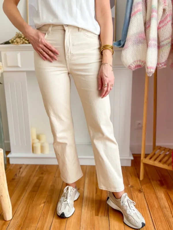 Pantalons, Jeans*Justine Boutique Pierre jean beige droit