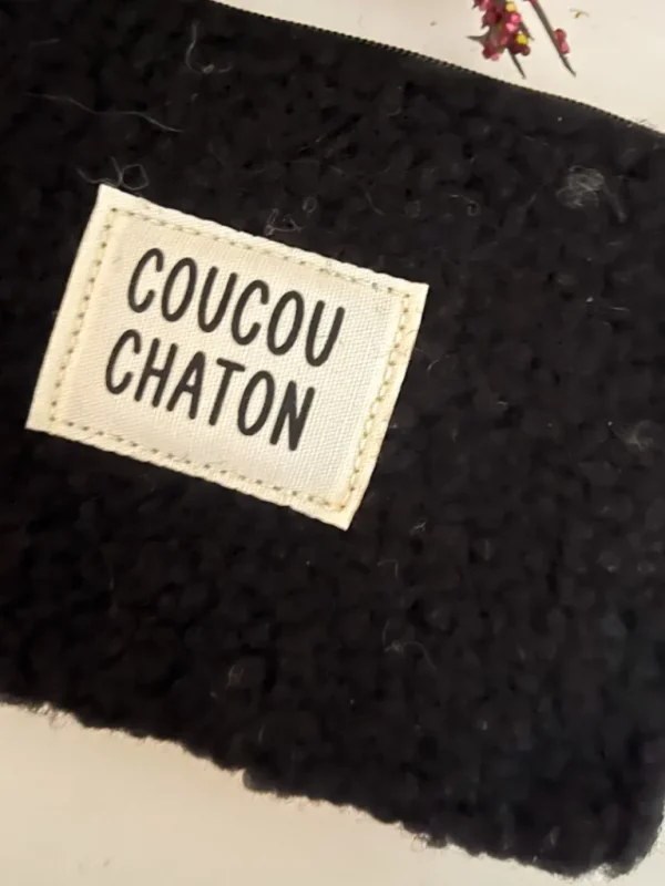 Pochettes, Sacs*Justine Boutique Pochette bouclette noire chaton