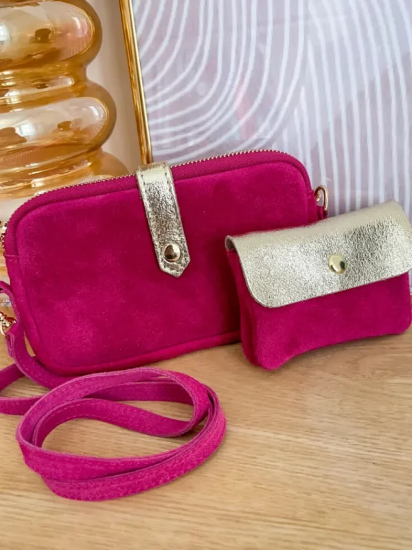 Pochettes, Sacs*Justine Boutique Pochette daim fuschia