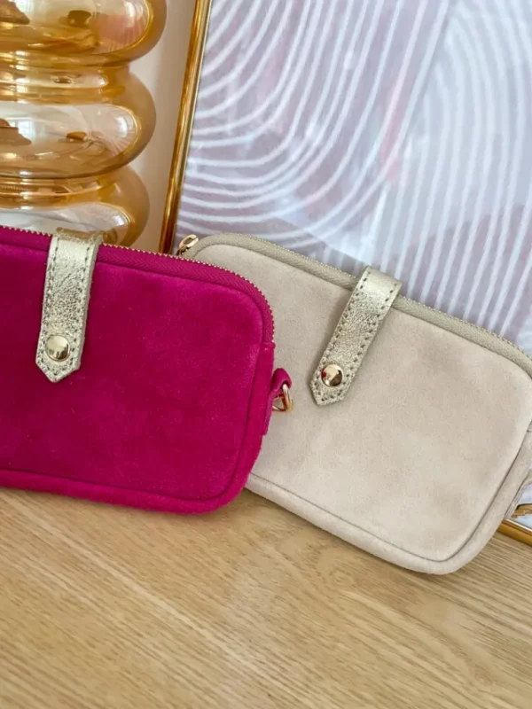 Pochettes, Sacs*Justine Boutique Pochette daim fuschia