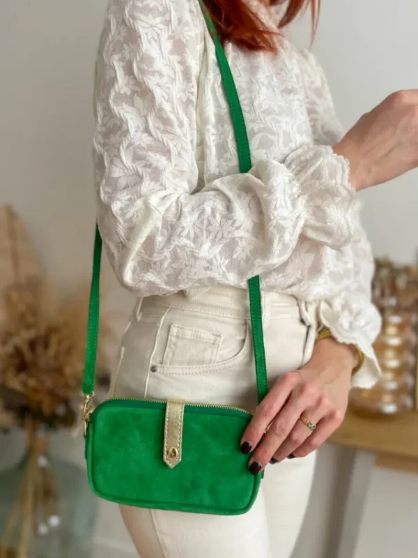 Pochettes, Sacs*Justine Boutique Pochette daim verte