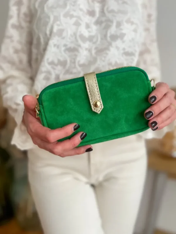 Pochettes, Sacs*Justine Boutique Pochette daim verte