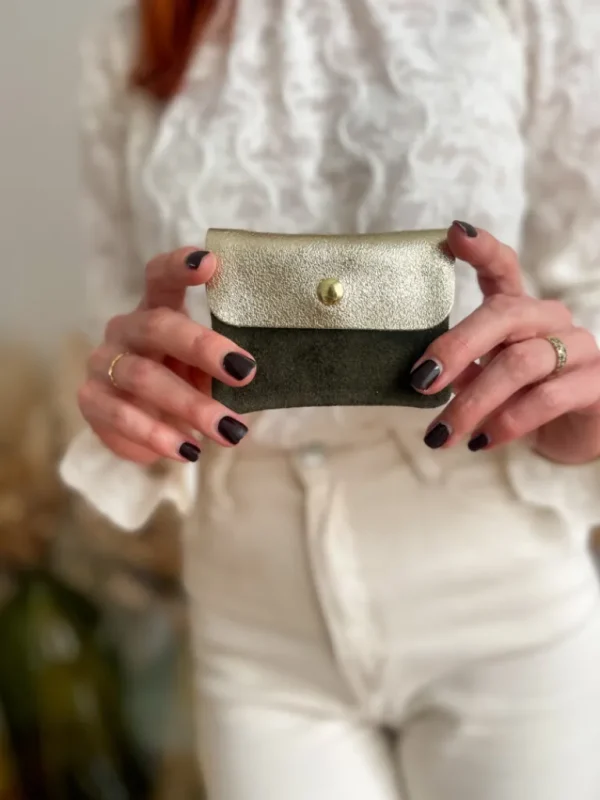 Pochettes, Sacs*Justine Boutique Porte monnaie daim kaki