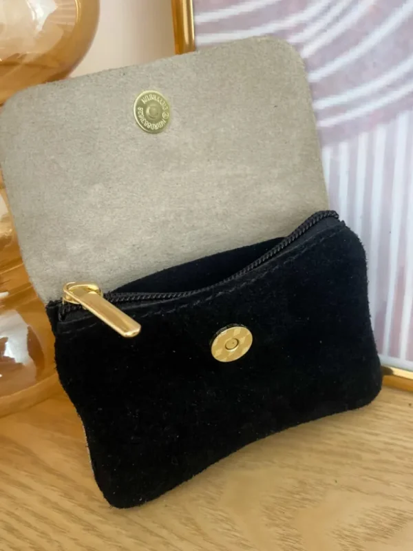 Pochettes, Sacs*Justine Boutique Porte monnaie daim noir
