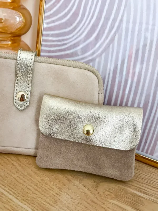 Pochettes, Sacs*Justine Boutique Porte monnaie daim taupe