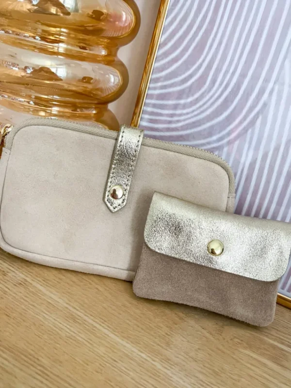 Pochettes, Sacs*Justine Boutique Porte monnaie daim taupe