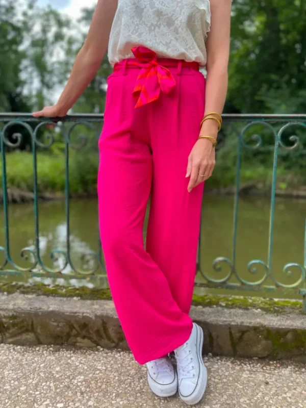 Pantalons, Jeans*Justine Boutique Rafael pantalon fluide fuchsia