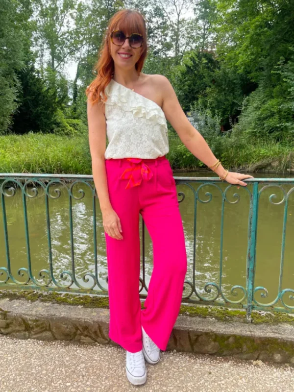 Pantalons, Jeans*Justine Boutique Rafael pantalon fluide fuchsia