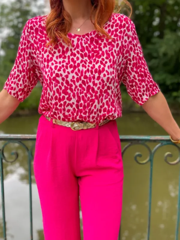 Pantalons, Jeans*Justine Boutique Rafael pantalon fluide fuchsia