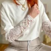 Tops, Blouses*Justine Boutique Robin tee shirt blanc dentelle