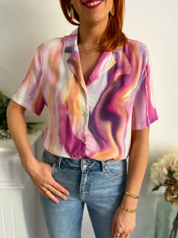 Tops, Blouses*Justine Boutique Rulla blouse imprimé fuchsia
