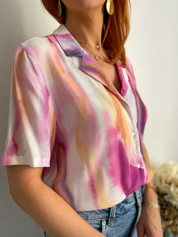 Tops, Blouses*Justine Boutique Rulla blouse imprimé fuchsia