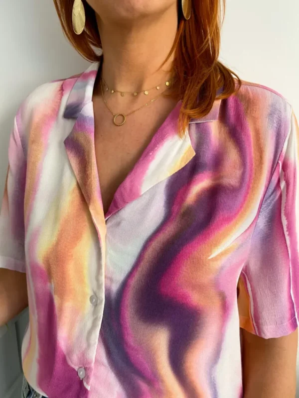 Tops, Blouses*Justine Boutique Rulla blouse imprimé fuchsia