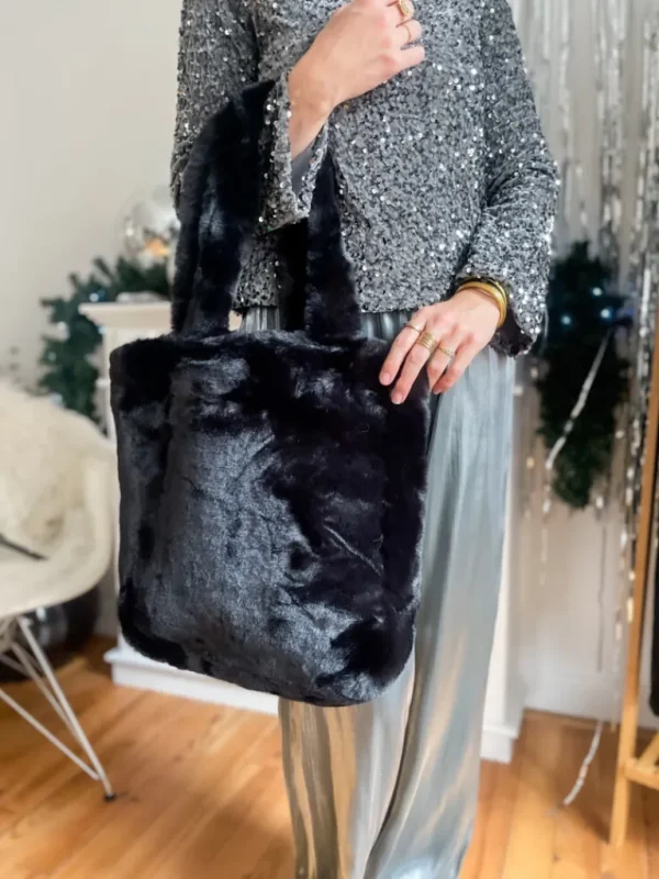 Pochettes, Sacs*Justine Boutique Sac cabas pilou noir