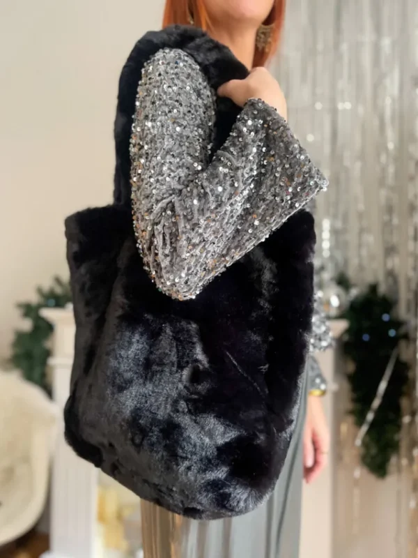 Pochettes, Sacs*Justine Boutique Sac cabas pilou noir