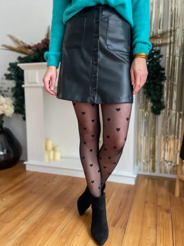 Robes, Jupes*Justine Boutique Sally jupe simili cuir noir