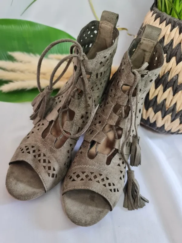 Chaussures, Chaussettes*Justine Boutique SANDALE LACET COLETTE KAKI