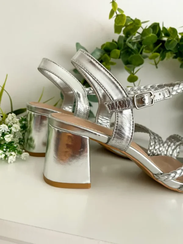 Chaussures, Chaussettes*Justine Boutique Selena sandales argentées