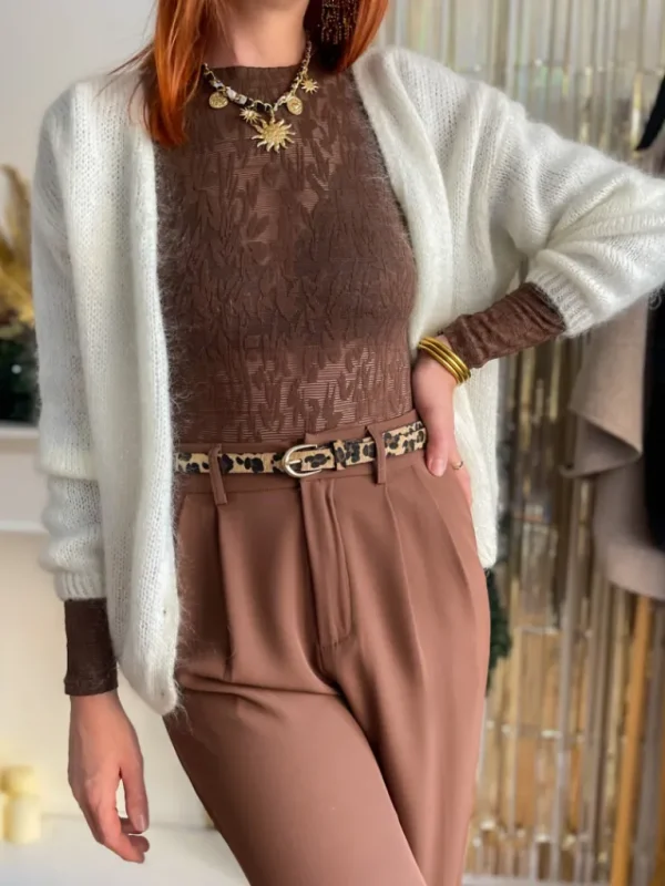 Pulls, Gilets*Justine Boutique Suzy gilet mohair blanc