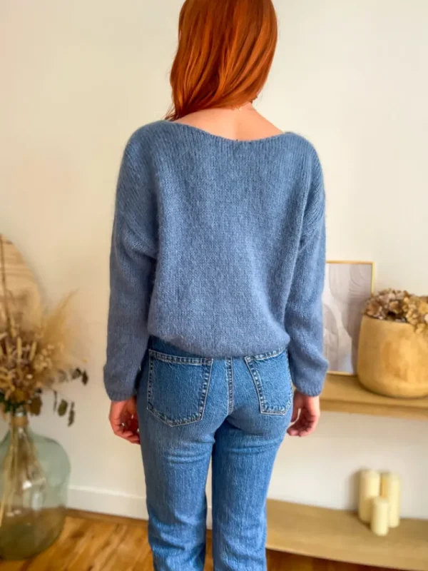 Pulls, Gilets*Justine Boutique Suzy gilet mohair bleu jean