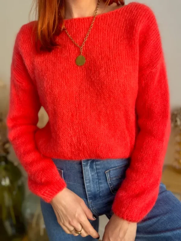Pulls, Gilets*Justine Boutique Suzy gilet mohair corail