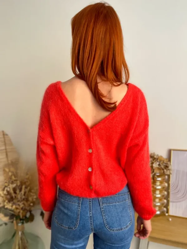 Pulls, Gilets*Justine Boutique Suzy gilet mohair corail