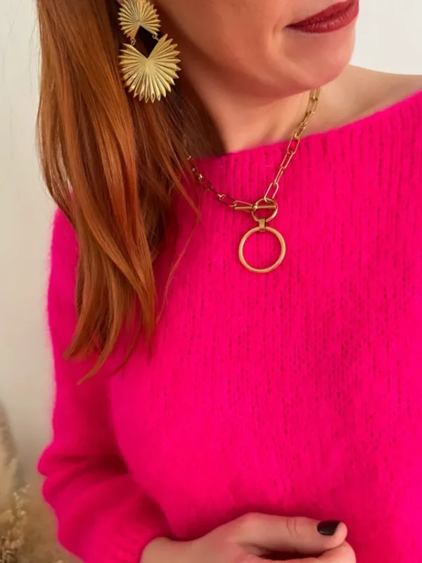 Pulls, Gilets*Justine Boutique Suzy gilet mohair et fushia