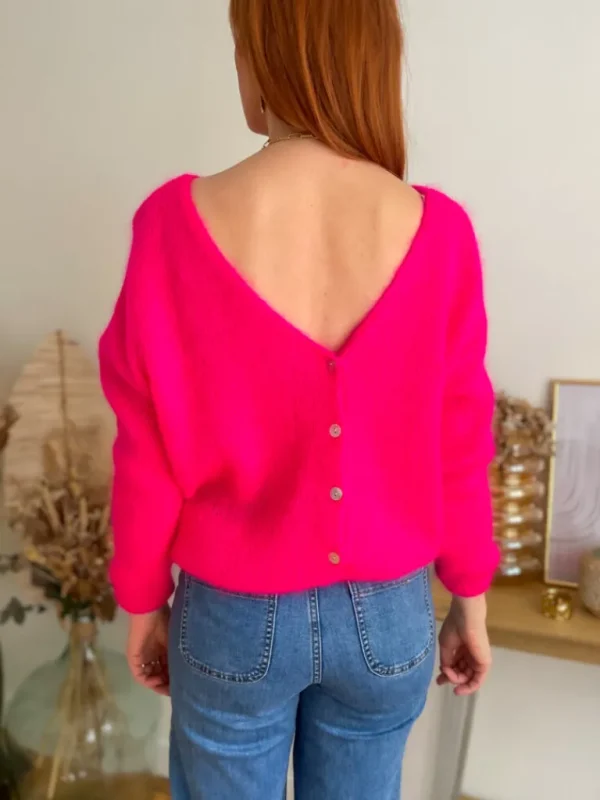 Pulls, Gilets*Justine Boutique Suzy gilet mohair et fushia
