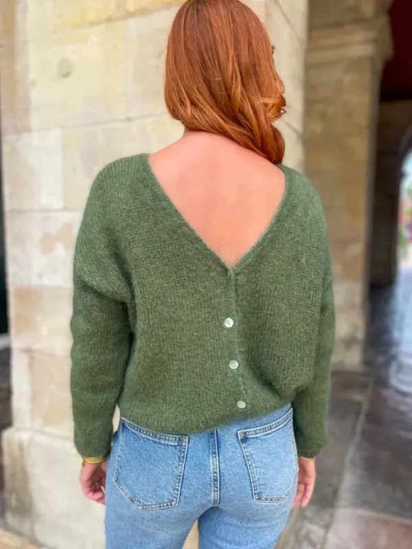 Pulls, Gilets*Justine Boutique Suzy gilet mohair kaki