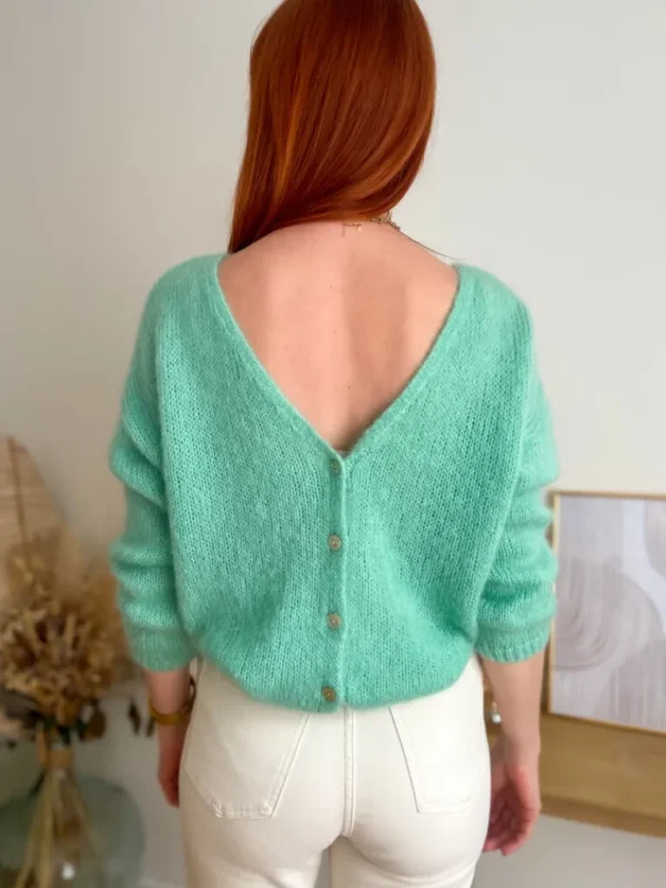 Pulls, Gilets*Justine Boutique Suzy gilet mohair vert amande