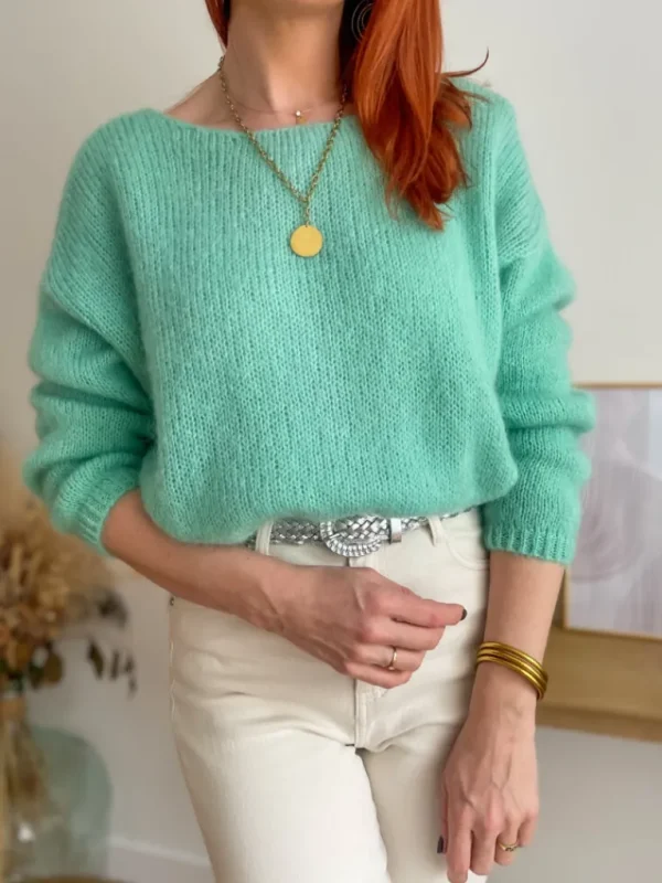 Pulls, Gilets*Justine Boutique Suzy gilet mohair vert amande