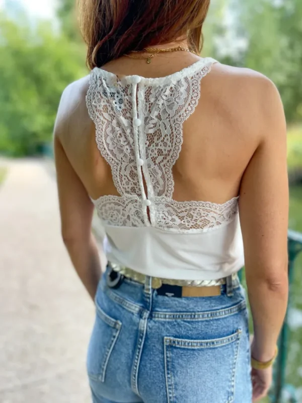 Tops, Blouses*Justine Boutique Top dentelle Ana blanc