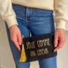 Pochettes, Sacs*Justine Boutique Trousse noire “Jolie comme un cœur”