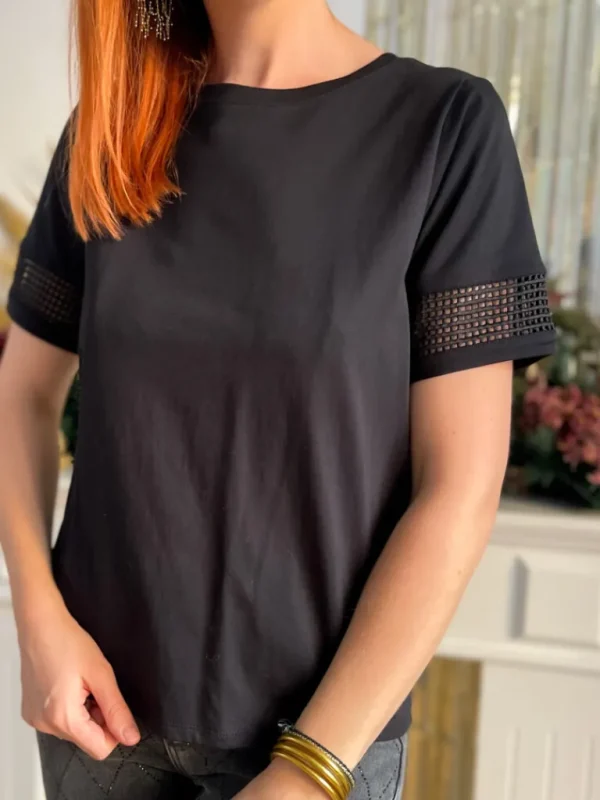 Tops, Blouses*Justine Boutique Vacy tee shirt noir
