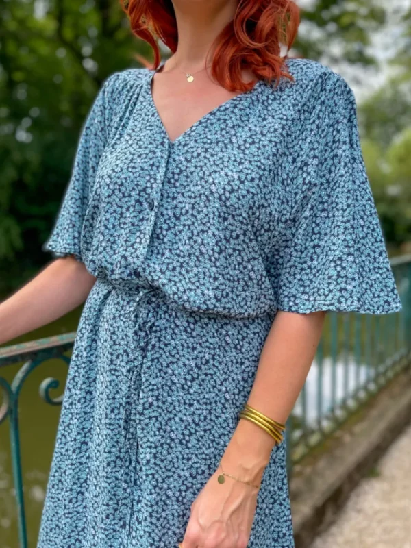 Robes, Jupes*Justine Boutique Vera robe à motif fleuri bleu