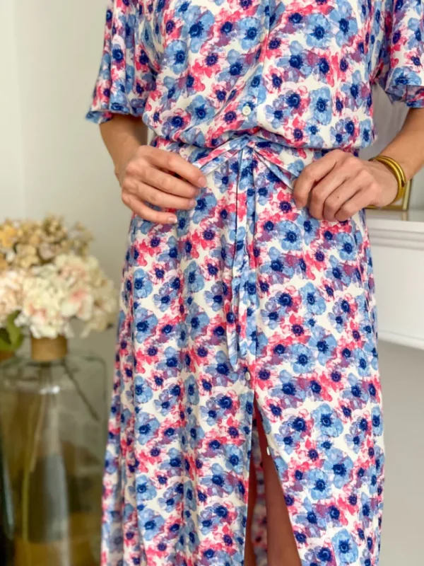 Robes, Jupes*Justine Boutique Vera robe motif rose et bleu