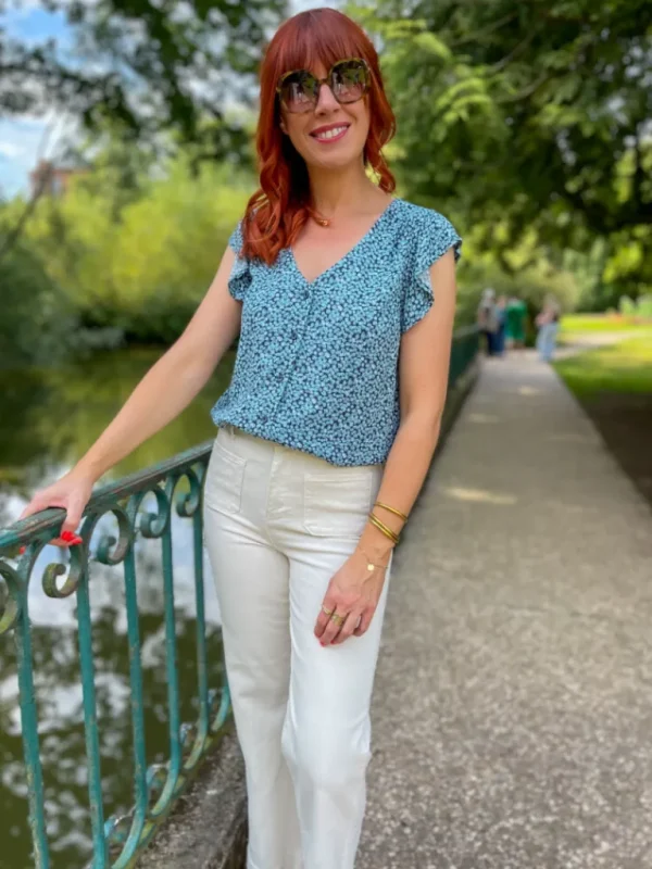 Tops, Blouses*Justine Boutique Vera top à motif fleuri bleu