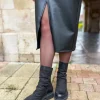 Robes, Jupes*Justine Boutique Veri jupe fendue en simili cuir noir